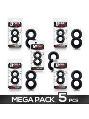 Pack 5 Anillo para el Pene 100% Silicona Líquida 2 cm Negro