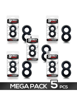 Pack 5 Anillo para el Pene 100% Silicona Líquida 2 cm Negro