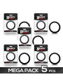 Pack de 5 Anillo para el Pene Silicona Sólida 5 cm Negro