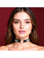 Collar con Corazón y Pedrería Estilo Choker Cuero Vegano Talla Única