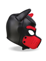 Hound Máscara de Perro Neopreno Hocico Extraíble Negro/Rojo Talla Única