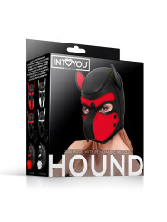 Hound Máscara de Perro Neopreno Hocico Extraíble Negro/Rojo Talla Única