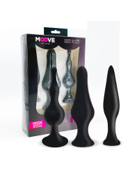 Set 3 Plugs Anal Silicona Negro