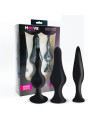 Set 3 Plugs Anal Silicona Negro