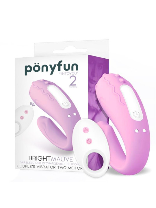 Brightmauve Vibrador para Parejas Doble Motor Control Remoto USB Silicona