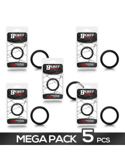 Pack de 5 Anillo Pene Silicona Líquida 3.4 cm