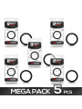 Pack de 5 Anillo Pene Silicona Líquida 3.4 cm