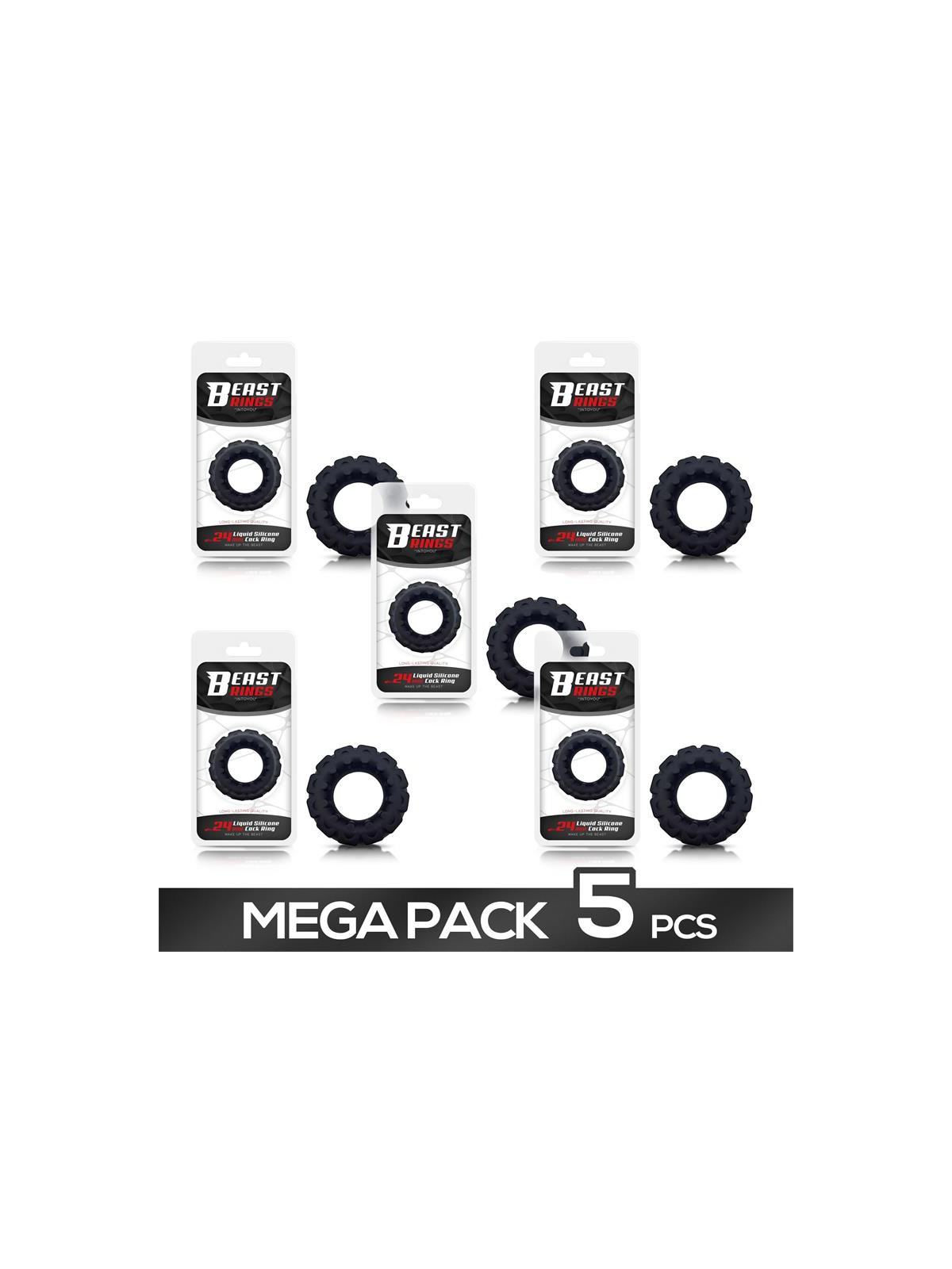 Pack de 5 Anillo Pene Silicona Liquida 2.4 cm