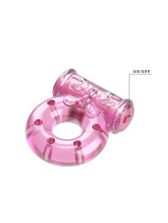 Baile Anillo Vibrador con Preservativo Color Rosa