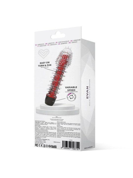 Evan Vibrador Multi Velocidad Rojo