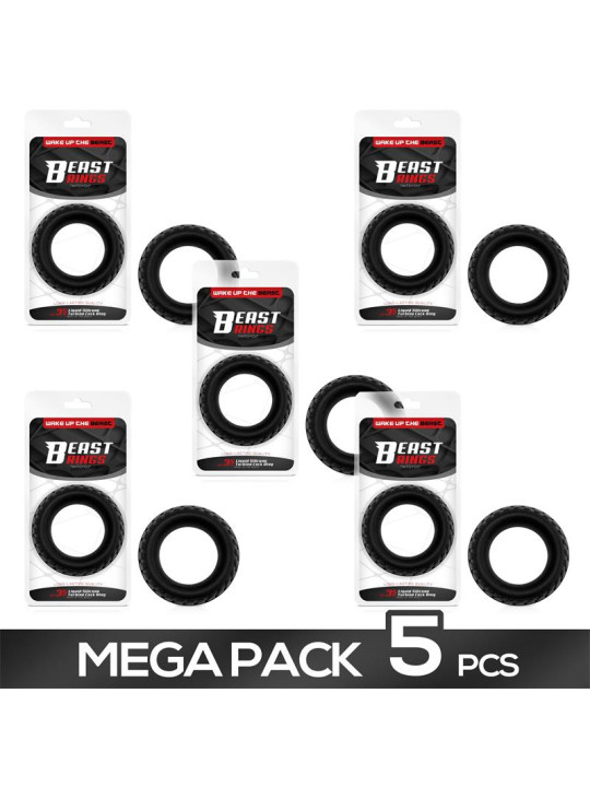 Pack de 5 Anillo para el Pene Silicona Líquida Turbine 35 mm