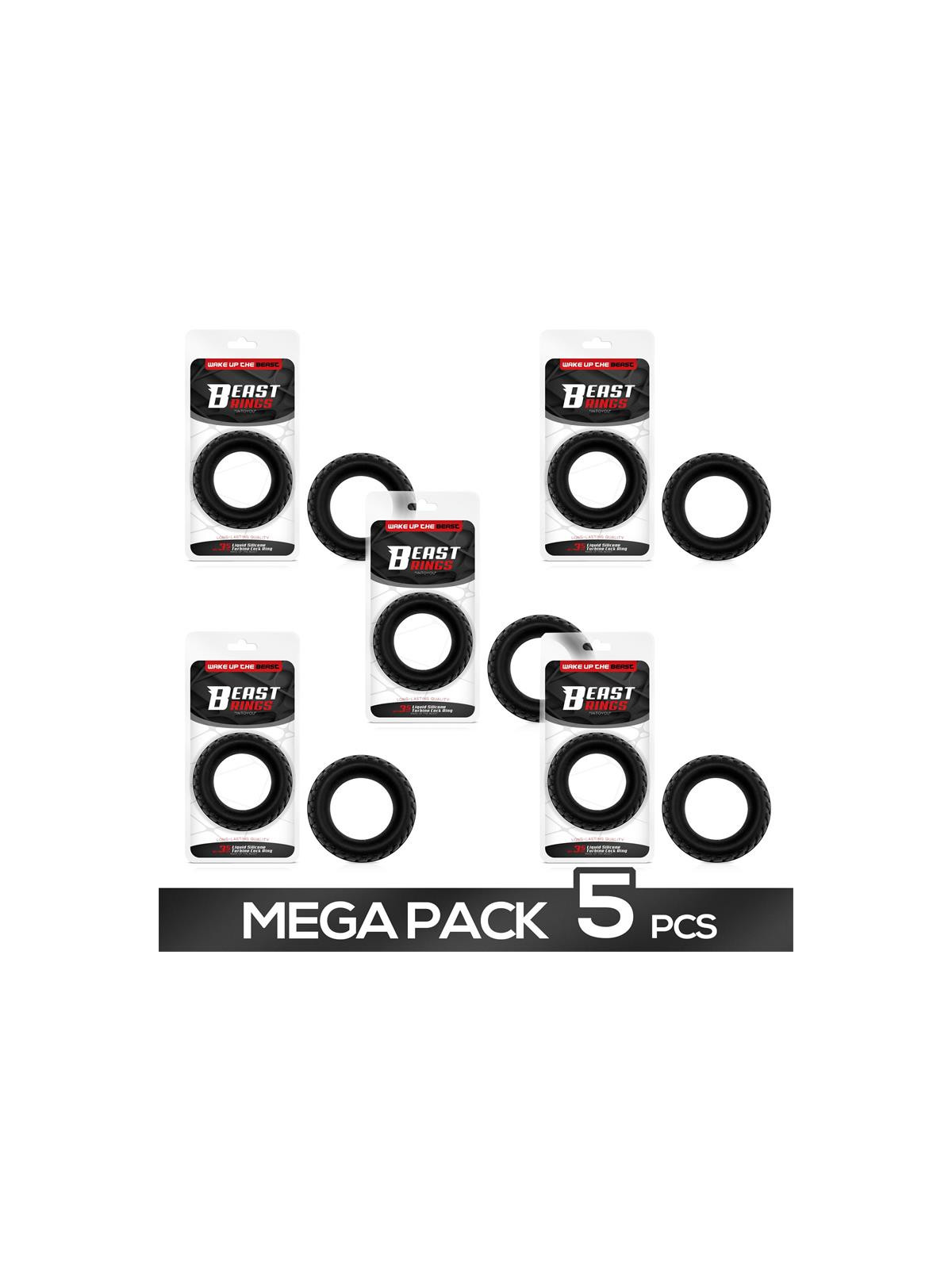 Pack de 5 Anillo para el Pene Silicona Líquida Turbine 35 mm