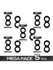 Pack de 5 Anillo para el Pene y Testículos Silicona Líquida 25 mm