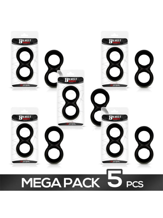 Pack de 5 Anillo para el Pene y Testículos Silicona Líquida 25 mm