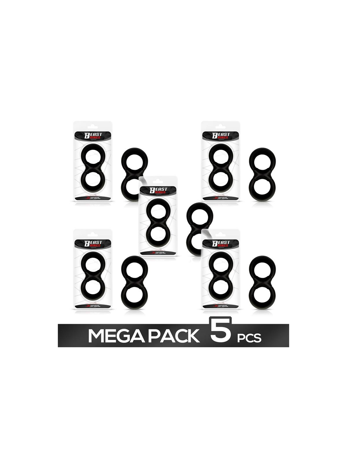 Pack de 5 Anillo para el Pene y Testículos Silicona Líquida 25 mm