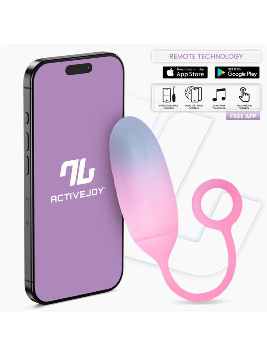 Huevo Silicona Doble Capa con APP Azul/Rosa