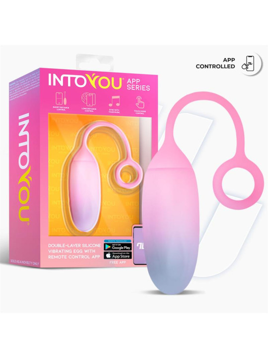 Huevo Silicona Doble Capa con APP Azul/Rosa