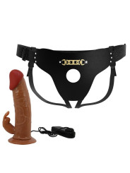 Arnés con Dildo Hueco y Vibración 7.4 Mavion - Juguetes Eróticos Esenciales