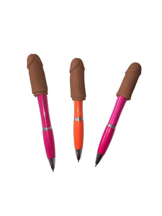 3 Bolígrafos con Punta en Forma de Pene Mulato