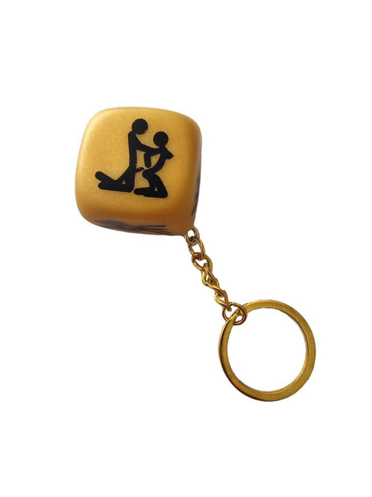 Llavero de Dado de Posturas Dorado