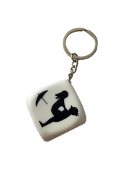 Llavero de Dado de Posturas Blanco