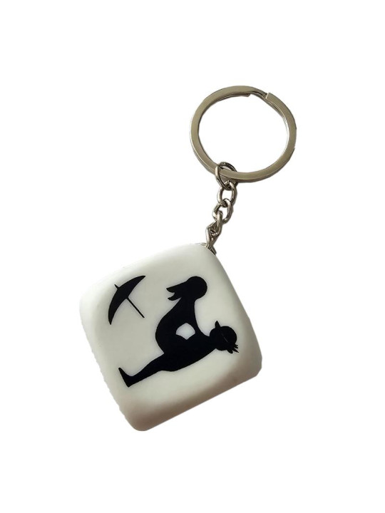 Llavero de Dado de Posturas Blanco