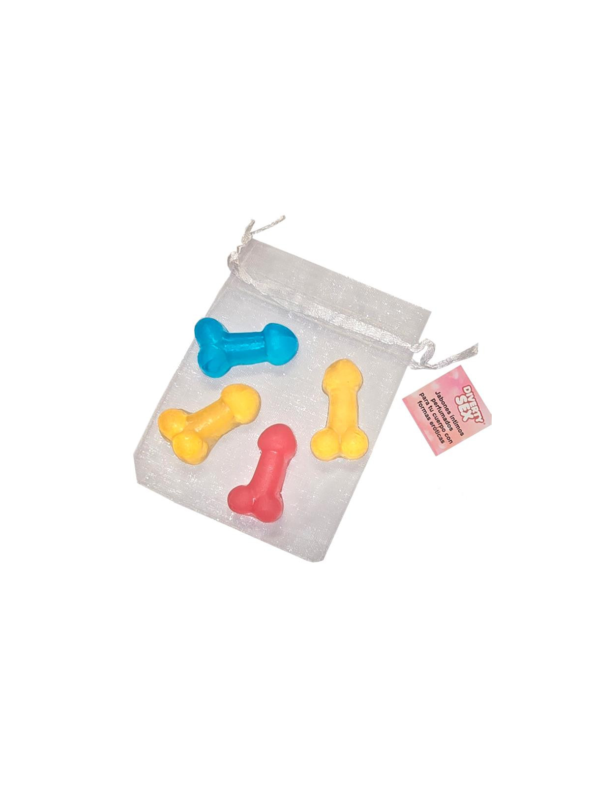 Set de 4 Mini Jabones Forma de Pene de Colores