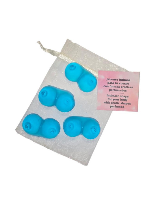 Set de 4 Mini Jabones en forma de Tetas Azules Aromatizados