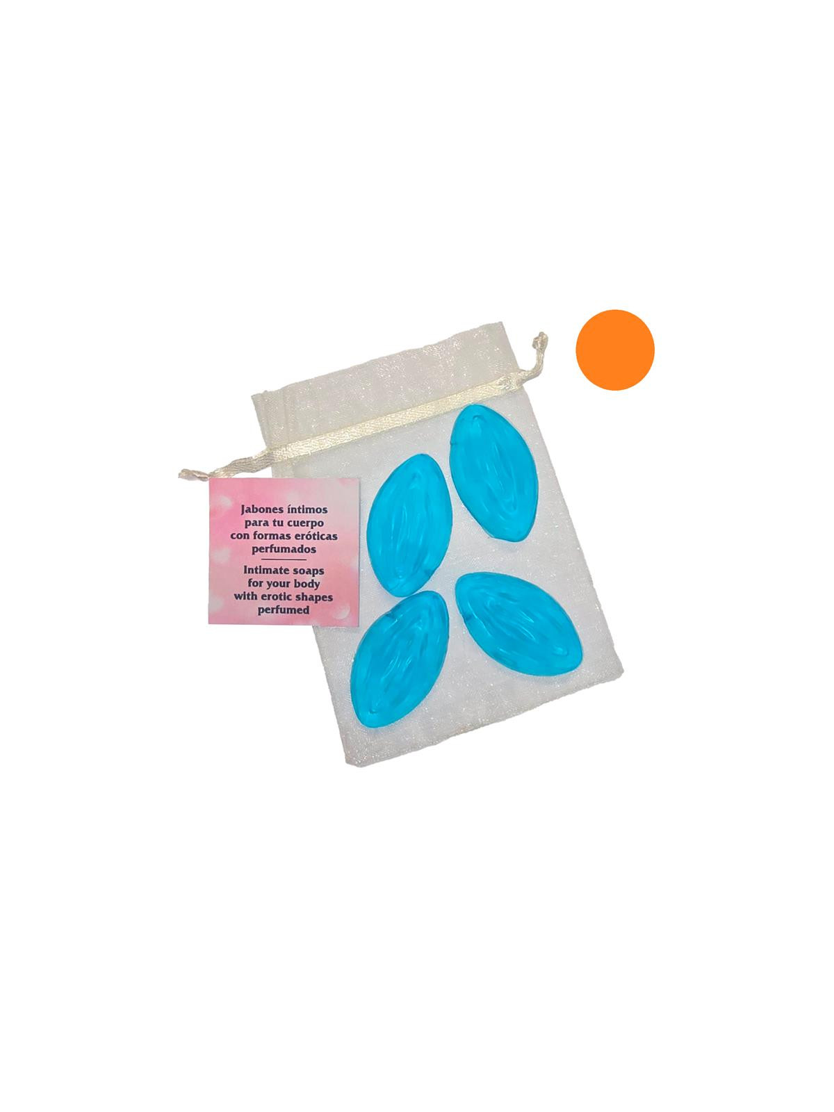 Set de 4 Mini Jabones en Forma de Vagina Naranja Aromatizados