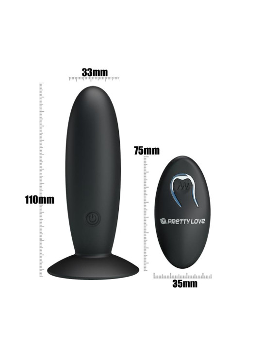 Plug Anal con Control Remoto Color Negro
