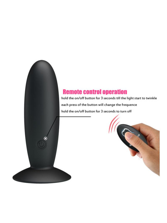 Plug Anal con Control Remoto Color Negro