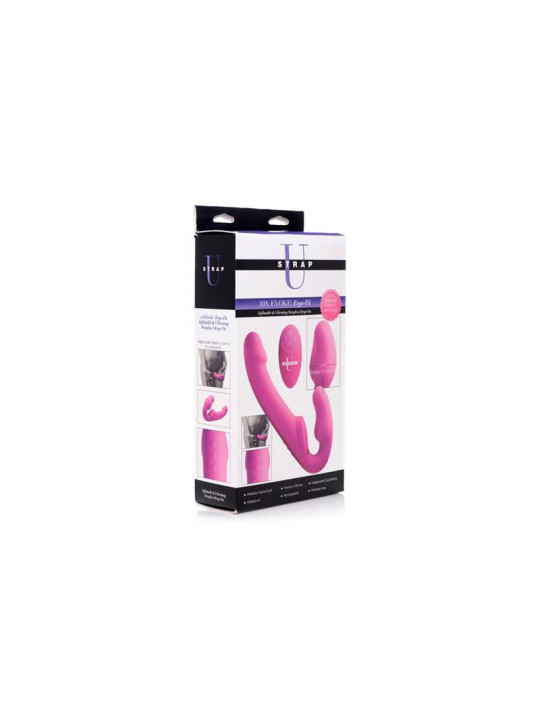 Inflatable Vibrador Doble Funcion Inflable Control Remoto Rosa