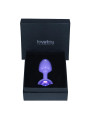 Plug Anal de Metal Púrpura Rosebud con Joya Azul