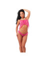 Rimba Amorable Mini Babydoll y Tanga con Volantes Color Rosa Talla Única