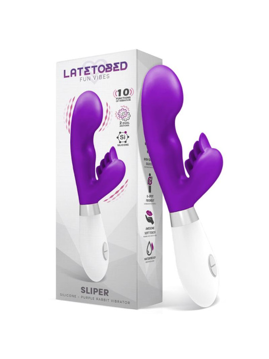 Sliper Vibrador Conejito Silicona Púrpura