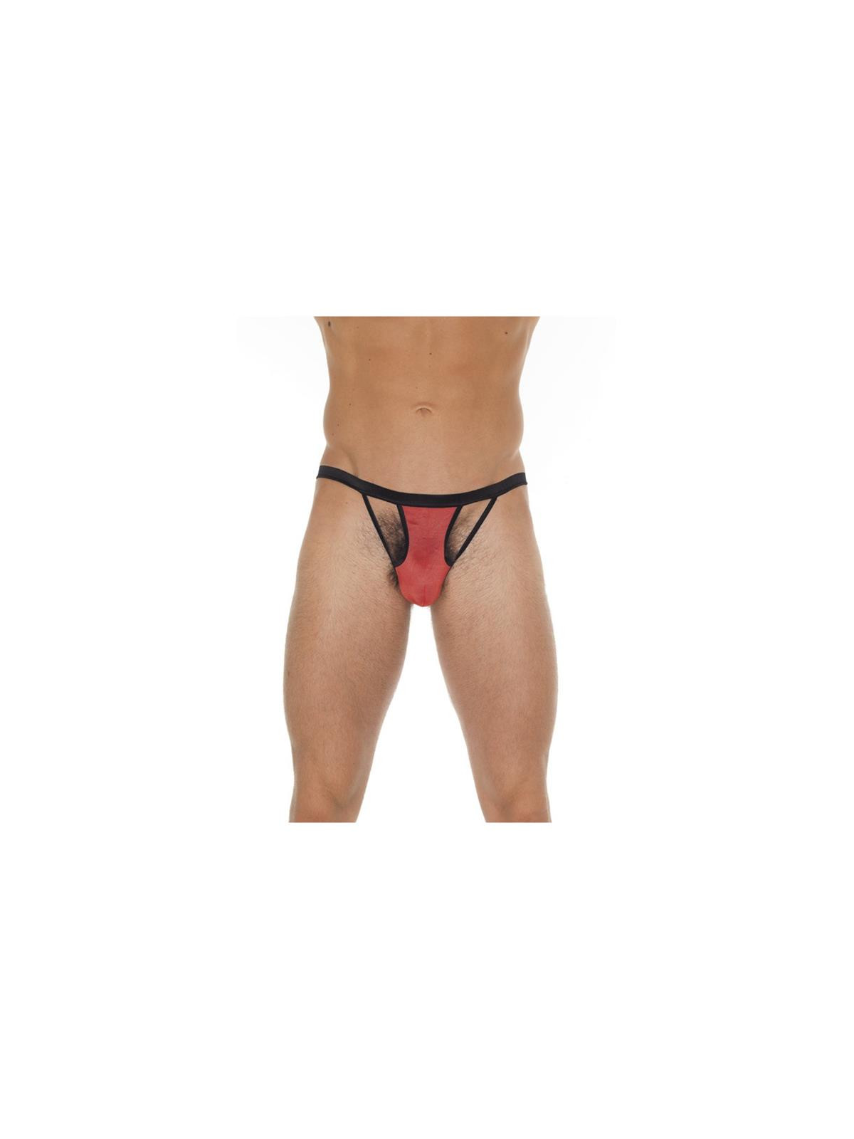 Tanga con Tiras Rojo y Negro Talla Única