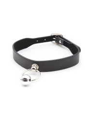 Collar con Aro y Cascabel Negro