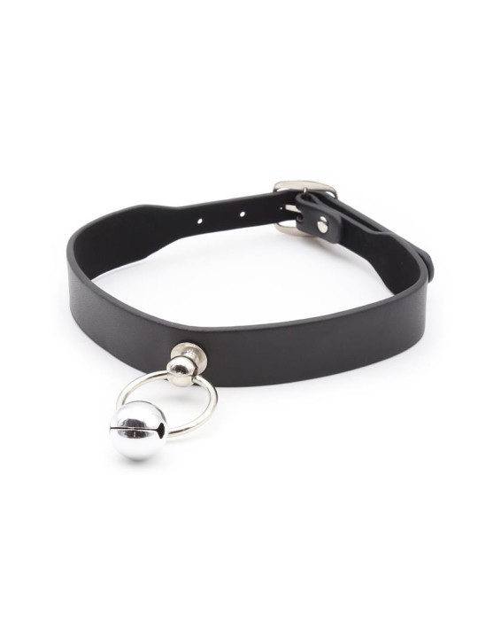 Collar con Aro y Cascabel Negro