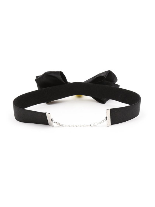 Collar con Lazo y Cascabel 29 cm Negro M