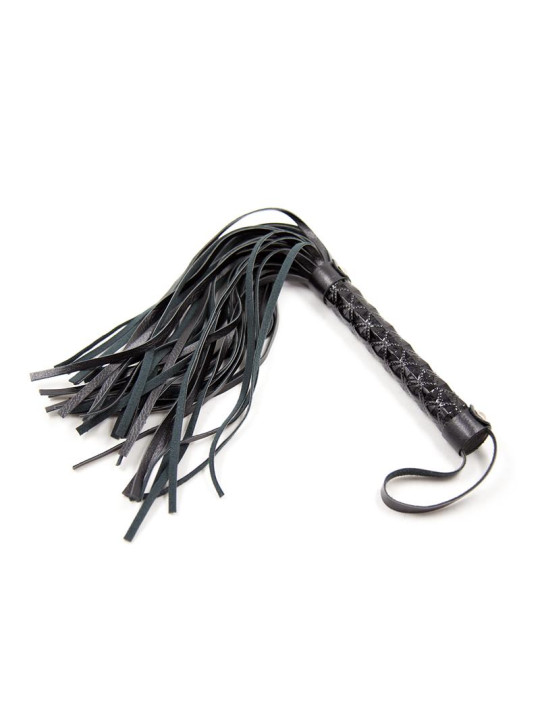 Flogger Patrón de Diamante y Mango de Metal 39 cm Negro