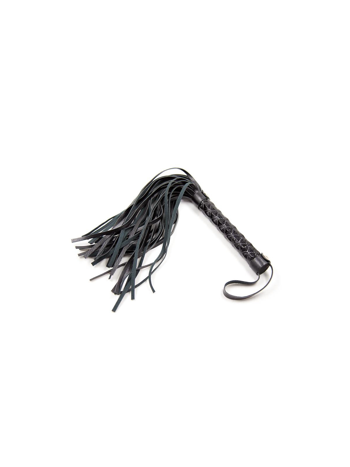 Flogger Patrón de Diamante y Mango de Metal 39 cm Negro