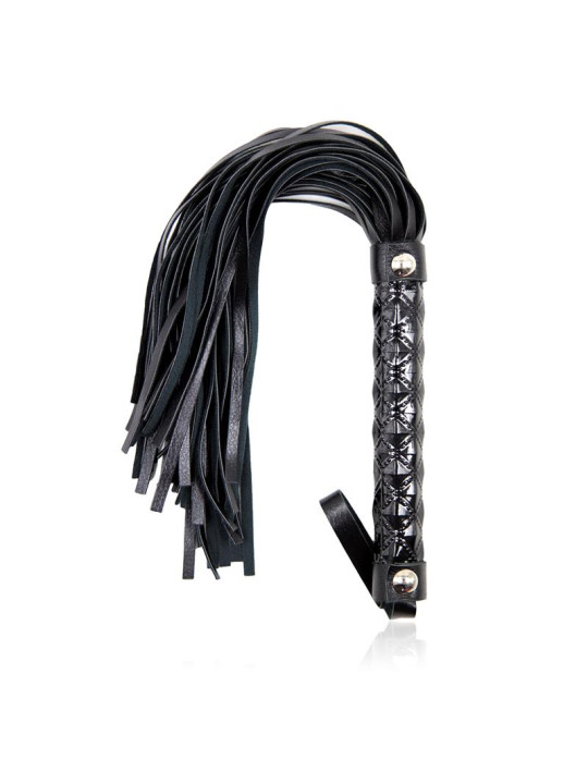 Flogger Patrón de Diamante y Mango de Metal 39 cm Negro