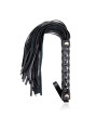 Flogger Patrón de Diamante y Mango de Metal 39 cm Negro