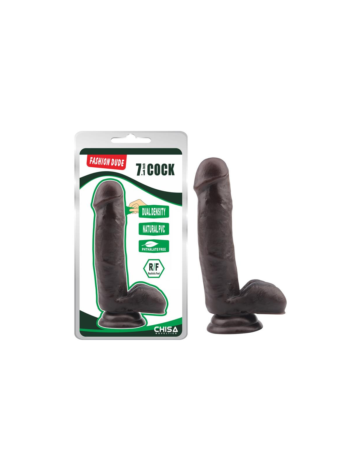 Dildo Dual Density Fashion Dude 17.8 x 4 cm Marron