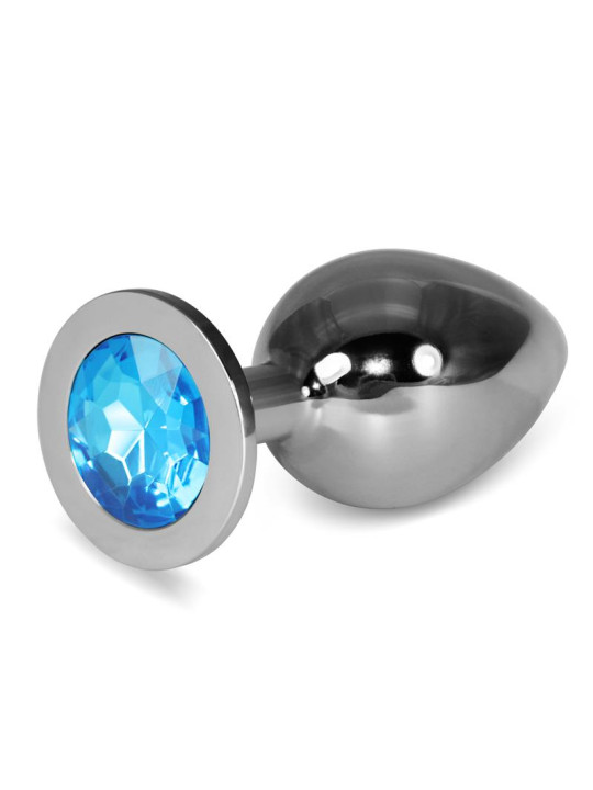 Plug Anal Metal RoseBud Classic con Joya Azul Talla L