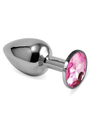 Plug Anal Plateado Rosebud Classic con Joya Rosa Talla S