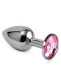 Plug Anal Plateado Rosebud Classic con Joya Rosa Talla S