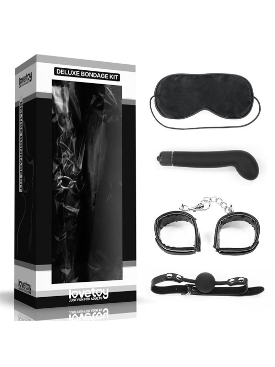 Kit Bondage Deluxe con Vibrador Negro