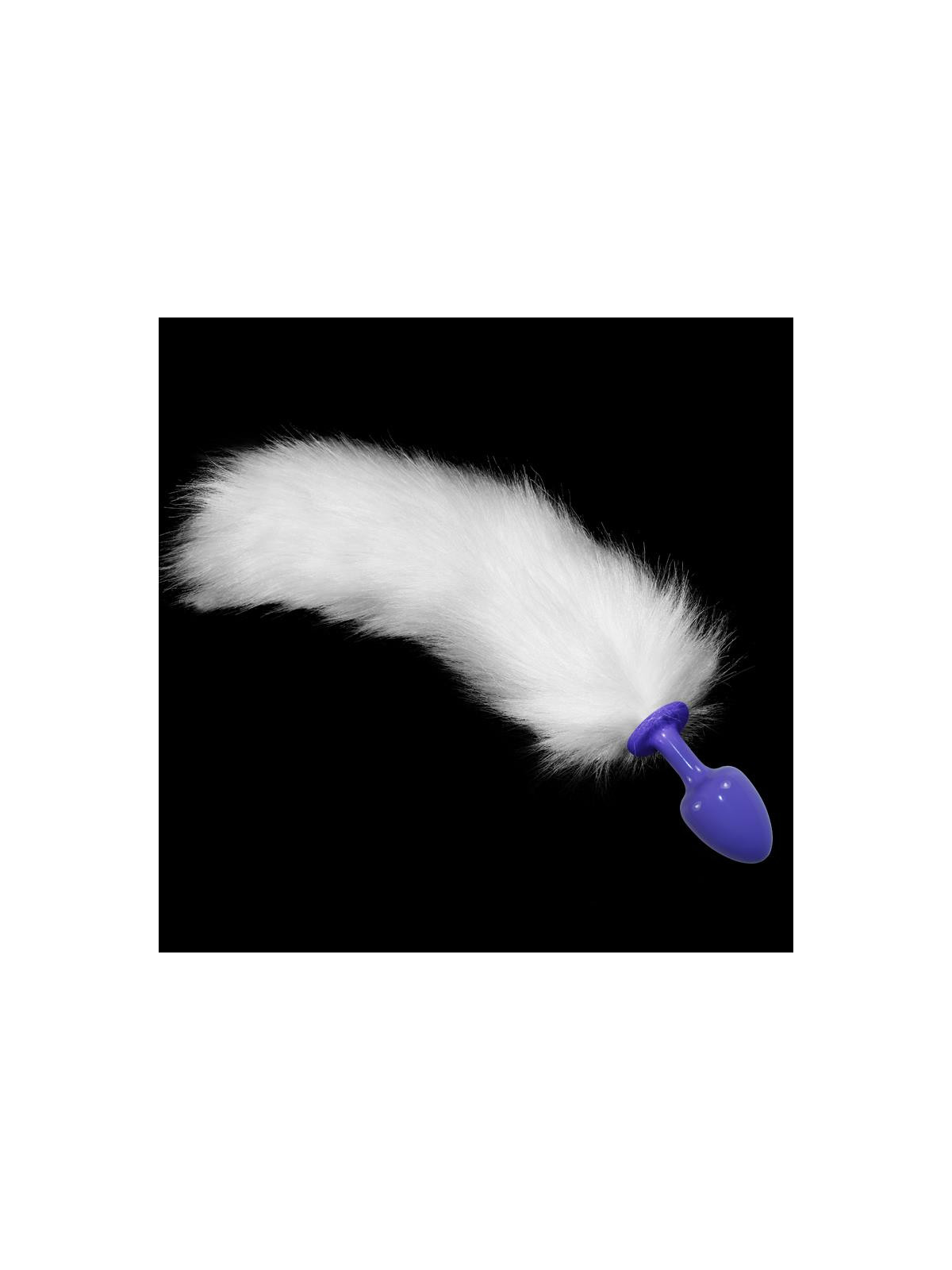 Plug Anal de Metal Púrpura con Cola Blanco