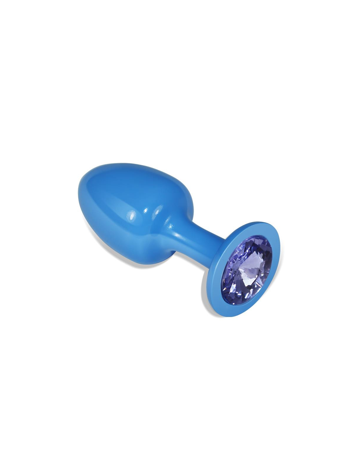 Plug Anal de Metal Azul Rosebud con Joya Azul